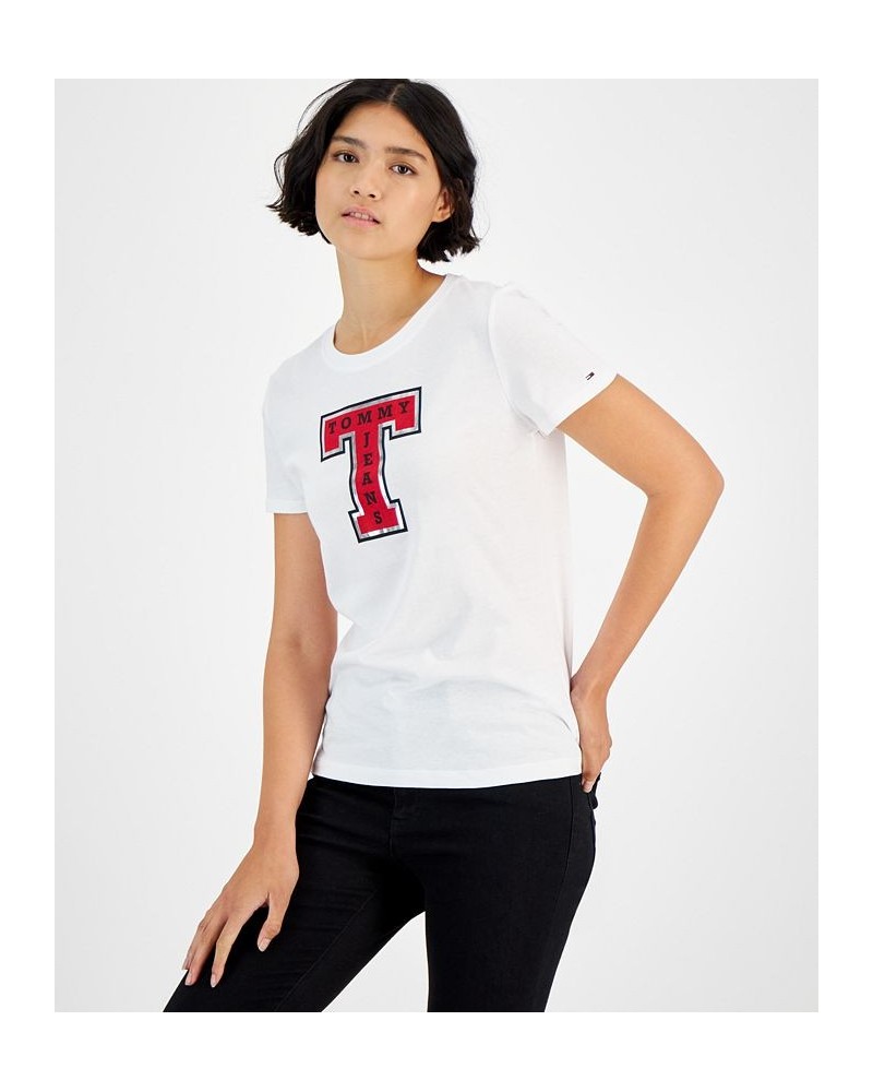 Women's Short-Sleeve Foiled Logo T-Shirt White $15.34 Tops