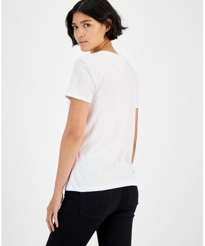 Women's Short-Sleeve Foiled Logo T-Shirt White $15.34 Tops