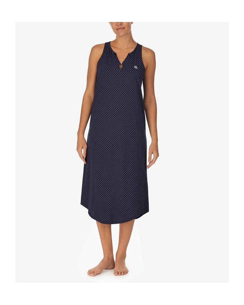 Women's Gown with Shelf Bra Lining Navy, White Pin Dot $30.08 Sleepwear