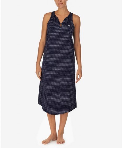 Women's Gown with Shelf Bra Lining Navy, White Pin Dot $30.08 Sleepwear