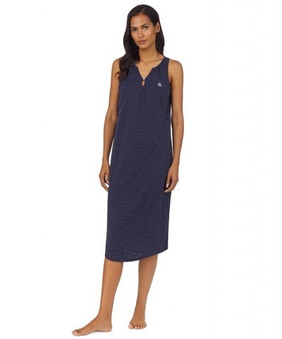 Women's Gown with Shelf Bra Lining Navy, White Pin Dot $30.08 Sleepwear