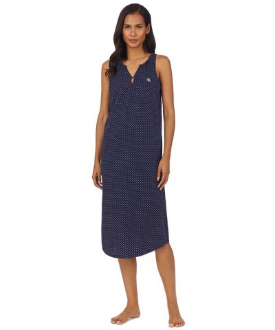 Women's Gown with Shelf Bra Lining Navy, White Pin Dot $30.08 Sleepwear