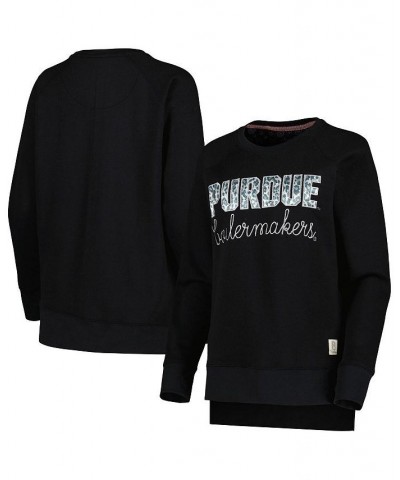 Women's Black Purdue Boilermakers Steamboat Animal Print Raglan Pullover Sweatshirt Black $30.80 Sweatshirts