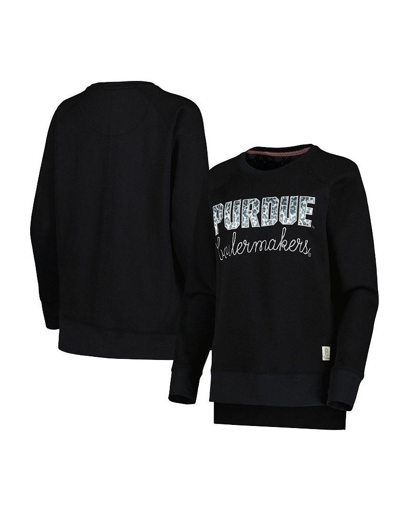 Women's Black Purdue Boilermakers Steamboat Animal Print Raglan Pullover Sweatshirt Black $30.80 Sweatshirts