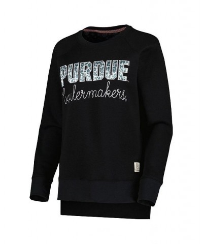 Women's Black Purdue Boilermakers Steamboat Animal Print Raglan Pullover Sweatshirt Black $30.80 Sweatshirts