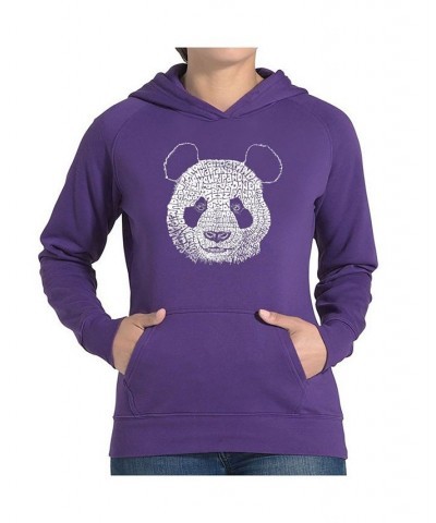 Women's Word Art Hooded Sweatshirt -Panda Black $32.99 Sweatshirts