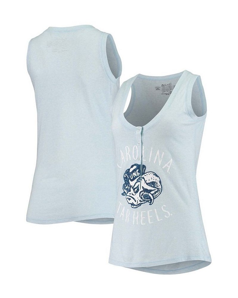 Women's Heathered Carolina Blue North Carolina Tar Heels Relaxed Henley V-Neck Tri-Blend Tank Top Heathered Carolina Blue $20...