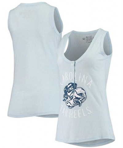 Women's Heathered Carolina Blue North Carolina Tar Heels Relaxed Henley V-Neck Tri-Blend Tank Top Heathered Carolina Blue $20...