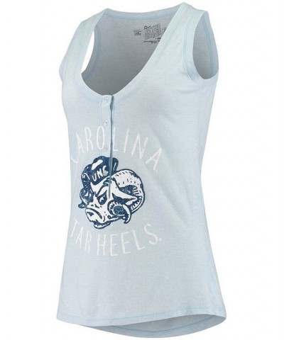 Women's Heathered Carolina Blue North Carolina Tar Heels Relaxed Henley V-Neck Tri-Blend Tank Top Heathered Carolina Blue $20...