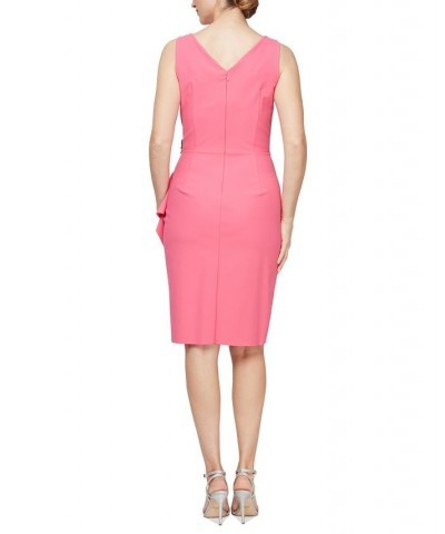 Compression Embellished Ruched Sheath Dress Hot Pink $86.04 Dresses