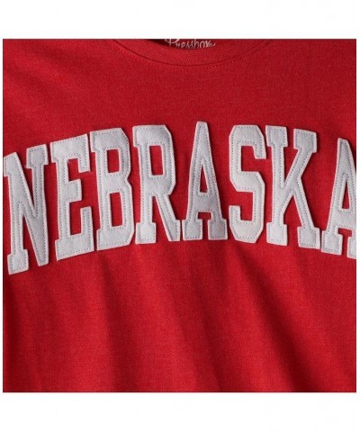 Women's Heathered Scarlet Nebraska Huskers Two-Hit Canyon Long Sleeve T-shirt Red $28.04 Tops