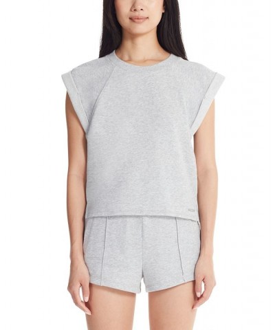 Marc New York Women's Performance Short Sleeve Muscle Pullover Top Gray Heather $25.02 Tops