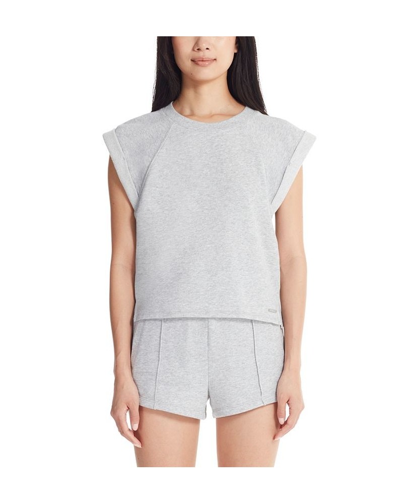 Marc New York Women's Performance Short Sleeve Muscle Pullover Top Gray Heather $25.02 Tops