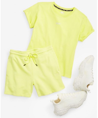 Women's Cotton Metallic-Logo T-Shirt Sunny Lime $13.20 Tops