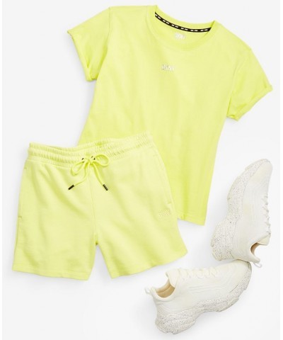 Women's Cotton Metallic-Logo T-Shirt Sunny Lime $13.20 Tops