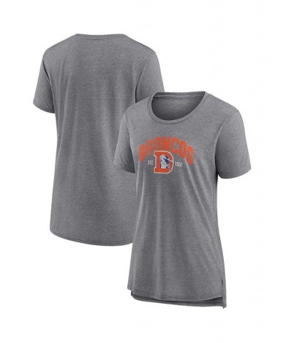 Women's Branded Heather Gray Denver Broncos Drop Back Modern Tri-Blend T-shirt Heather Gray $26.54 Tops