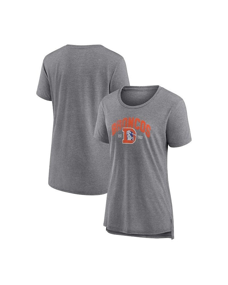 Women's Branded Heather Gray Denver Broncos Drop Back Modern Tri-Blend T-shirt Heather Gray $26.54 Tops