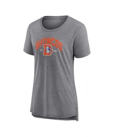 Women's Branded Heather Gray Denver Broncos Drop Back Modern Tri-Blend T-shirt Heather Gray $26.54 Tops