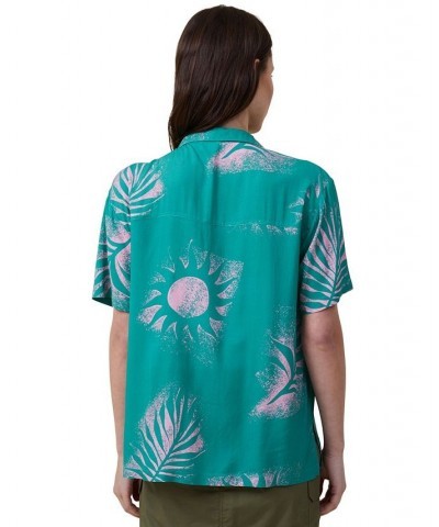 Women's Vacay Short Sleeve Shirt Sun Spray Jade $23.50 Tops