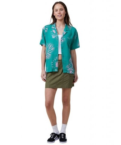 Women's Vacay Short Sleeve Shirt Sun Spray Jade $23.50 Tops