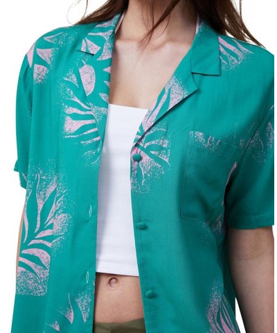 Women's Vacay Short Sleeve Shirt Sun Spray Jade $23.50 Tops