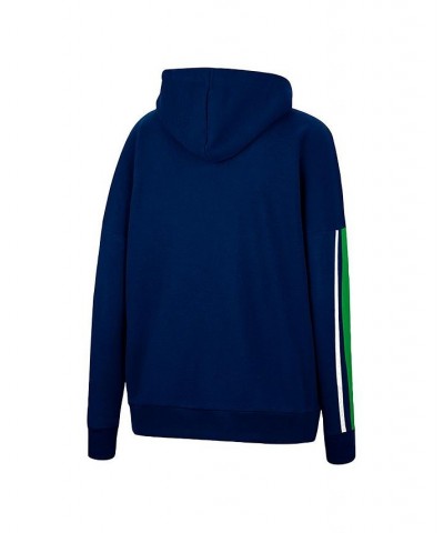 Women's Navy Notre Dame Fighting Irish Serena Oversized Sleeve Striping Pullover Hoodie Navy $25.42 Sweatshirts