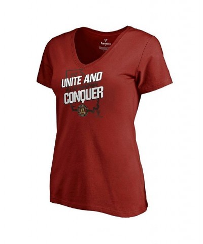 Women's Branded Red Atlanta United FC MLS Cup Champs Local V-Neck T-shirt Red $18.80 Tops