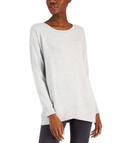 Women's French Terry Tulip-Hem Sweatshirt Gray $17.55 Sweatshirts
