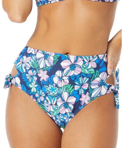 Beka Printed Bow Bikini Top & Cutout High-Waist Bottoms Azure $20.70 Swimsuits
