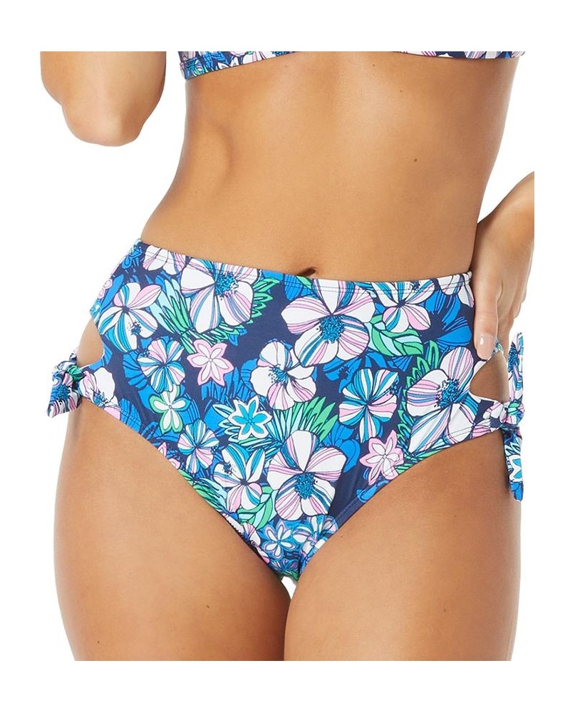 Beka Printed Bow Bikini Top & Cutout High-Waist Bottoms Azure $20.70 Swimsuits