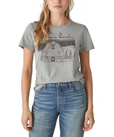 Women's Yellowstone Dutton Ranch Cotton T-Shirt Griffin $27.97 Tops