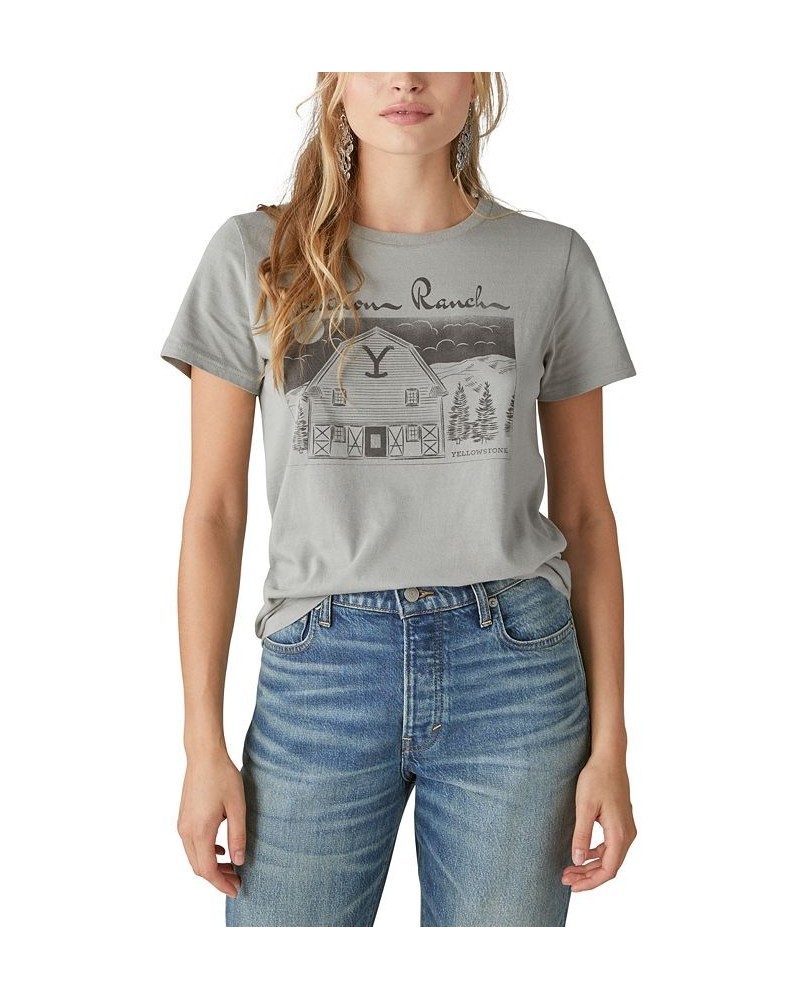 Women's Yellowstone Dutton Ranch Cotton T-Shirt Griffin $27.97 Tops