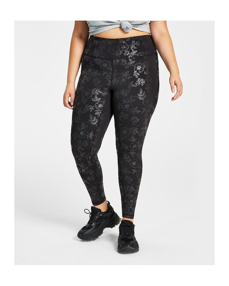 Plus Size Floral Compression Leggings Embossed Floral $14.03 Pants