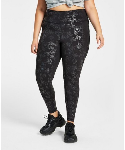 Plus Size Floral Compression Leggings Embossed Floral $14.03 Pants