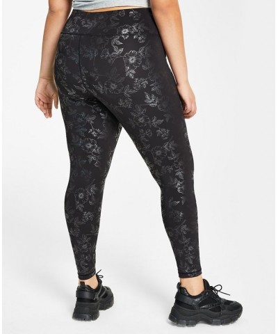 Plus Size Floral Compression Leggings Embossed Floral $14.03 Pants