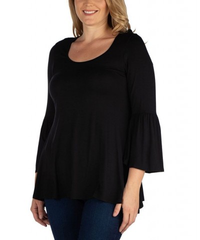 Women's Plus Size Flared Tunic Top Purple $36.75 Tops