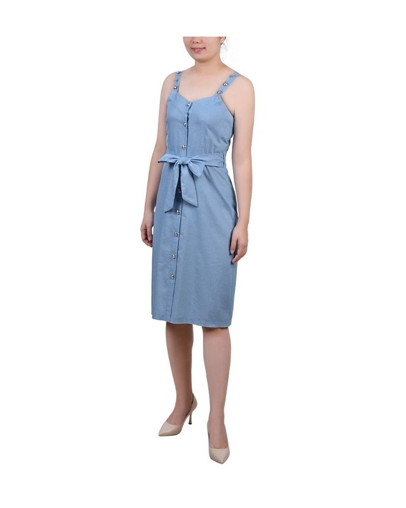 Petite Sweetheart Neck Chambray Sundress Light Denim $15.54 Dresses