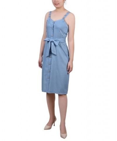 Petite Sweetheart Neck Chambray Sundress Light Denim $15.54 Dresses