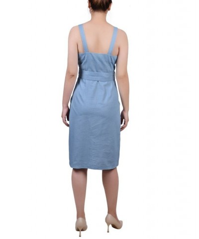 Petite Sweetheart Neck Chambray Sundress Light Denim $15.54 Dresses