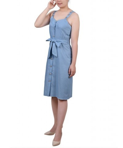 Petite Sweetheart Neck Chambray Sundress Light Denim $15.54 Dresses