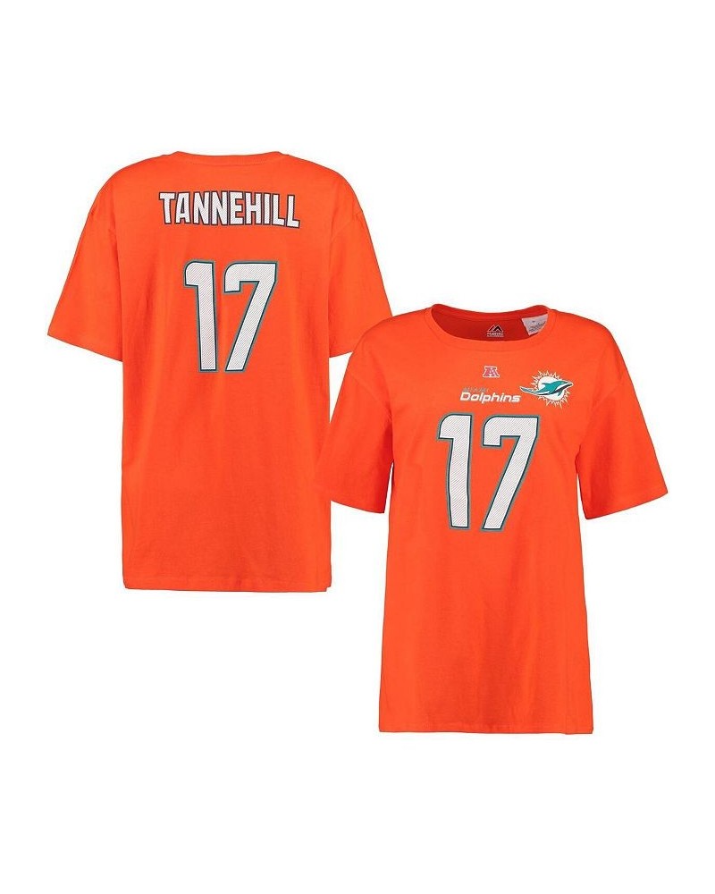 Women's Ryan Tannehill Orange Miami Dolphins Plus Size Fair Catch Name and Number T-shirt Orange $22.08 Tops