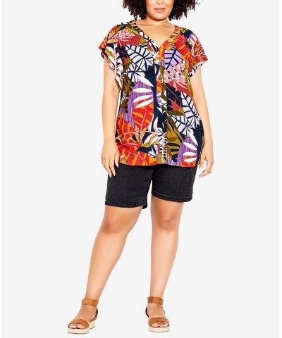 Plus Size Mixed Media V-neck Top Wayward $34.22 Tops