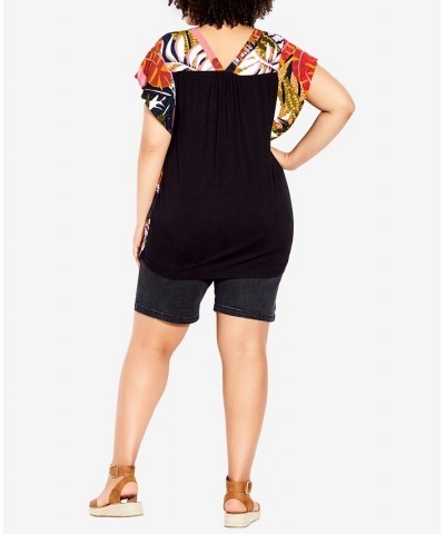 Plus Size Mixed Media V-neck Top Wayward $34.22 Tops