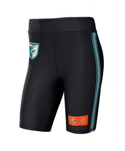 Women's Black Miami Dolphins Biker Shorts Black $31.19 Shorts