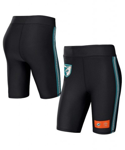 Women's Black Miami Dolphins Biker Shorts Black $31.19 Shorts