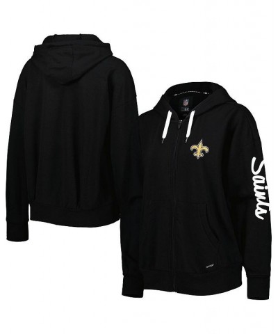 Women's Black New Orleans Saints Emerson Tri-Blend Full-Zip Hoodie Black $34.40 Sweatshirts