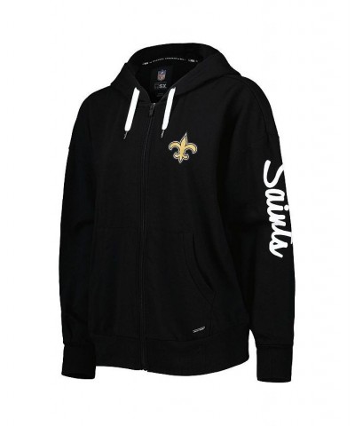 Women's Black New Orleans Saints Emerson Tri-Blend Full-Zip Hoodie Black $34.40 Sweatshirts