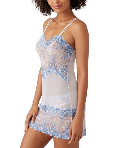 Embrace Lace Sheer Chemise Lingerie Nightgown 814191 Pastel Parchment/blue Multi $31.20 Lingerie