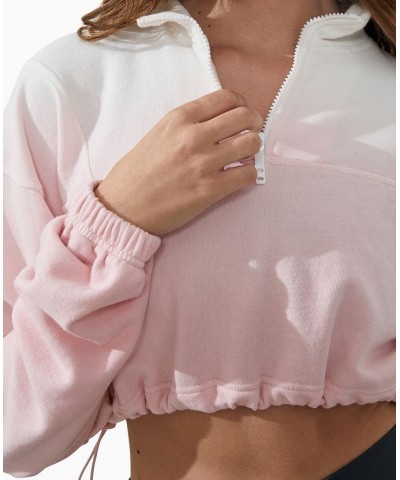 Women's Half Zip Crop Sweatshirt Multi $26.99 Sweatshirts