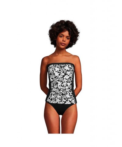 Women's Bandeau Tankini Swimsuit Top with Removable Adjustable Straps Black havana floral $47.40 Swimsuits
